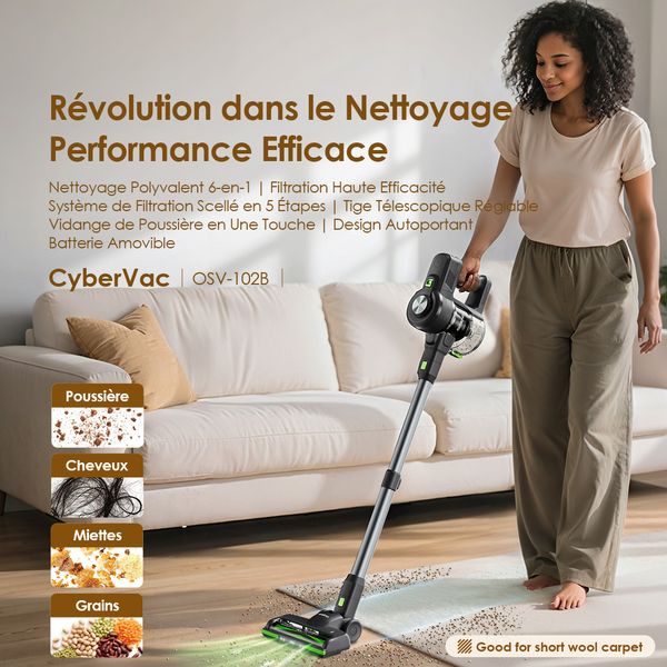 CyberVac Aspirateur autoportant sans fil 180 W