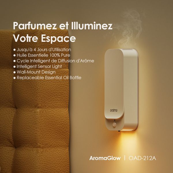 AromaGlow Diffuseur d'aromathérapie mural sans eau
