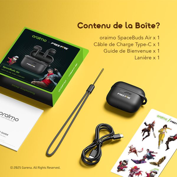 SpaceBuds Air Freefire 38 Heures Localisateur Intelligent Écouteurs Sans Fil Véritables