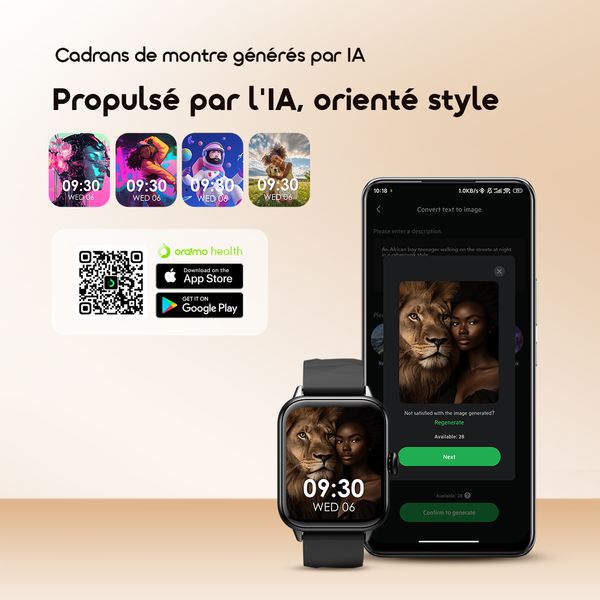 Watch 6 Nano Montre connectée intelligente à écran tactile complet 1,52" TFT