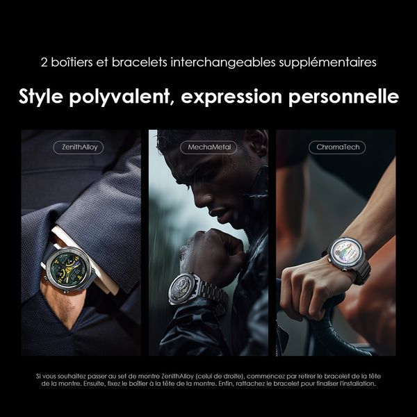Watch Pro X montre connectée AMOLED 1.43'' IP68 avec 2 boîtiers et bracelets remplaçables