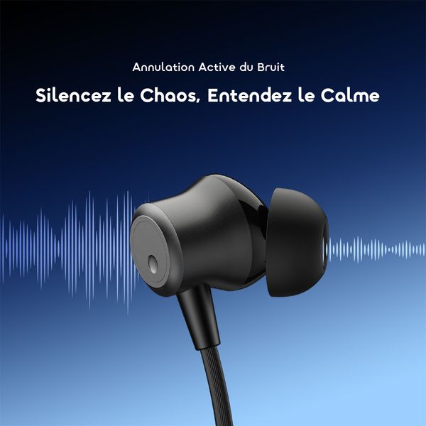 Necklace 5 Écouteurs avec réduction de bruit de 30 dB et vibration lors des appels