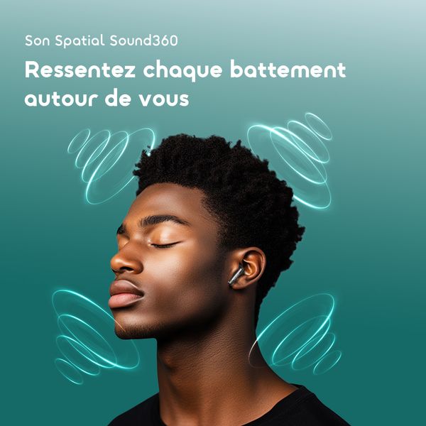 SpaceBuds Air+ Écouteurs True Wireless avec Finition Métallique et Résistance IPX4