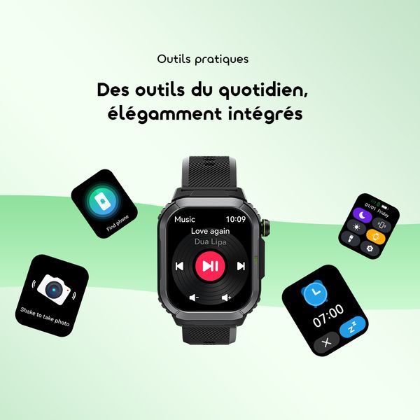 Watch Lumos N Montre connectée avec écran HD 2,01 pouces et étanchéité IP68