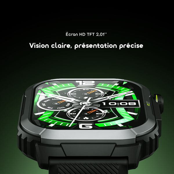 Watch Lumos N Montre connectée avec écran HD 2,01 pouces et étanchéité IP68