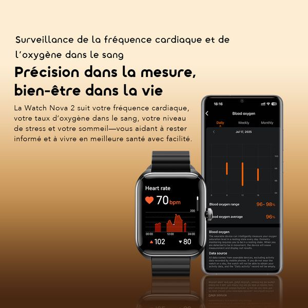 Watch Nova 2 2.01" AMOLED IP68 Curved Touchscreen Smart Watch