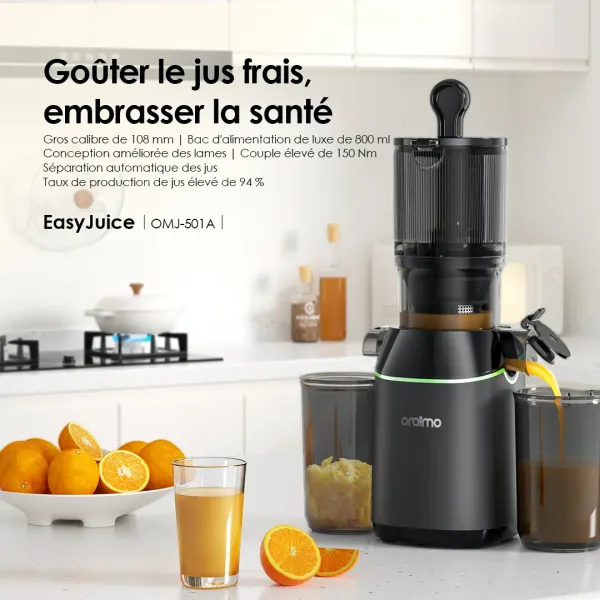 EasyJuice Extracteur de jus lent de 108 mm de diamètre