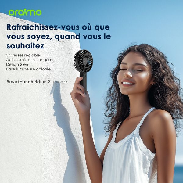 SmartHandheldfan 2 Ventilateur de table avec base lumineuse