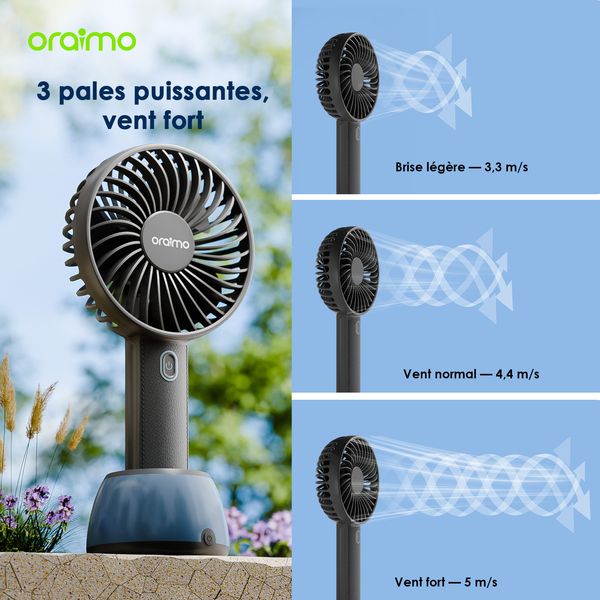 SmartHandheldfan 2 Ventilateur de table avec base lumineuse