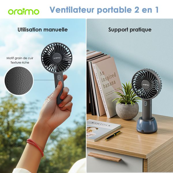 SmartHandheldfan 2 Ventilateur de table avec base lumineuse