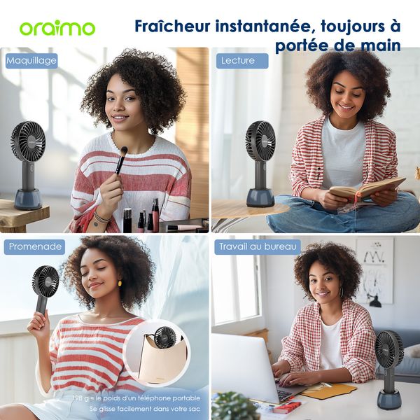 SmartHandheldfan 2 Ventilateur de table avec base lumineuse