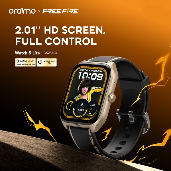 Watch 5 Lite 2.01" HD IP68 Smart Watch FreeFire