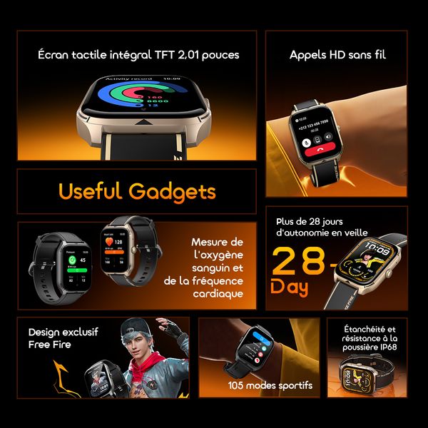 Watch 5 Lite 2.01" HD IP68 Smart Watch FreeFire