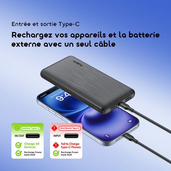 PowerFlow B11 Batterie externe 10 000 mAh 15 W