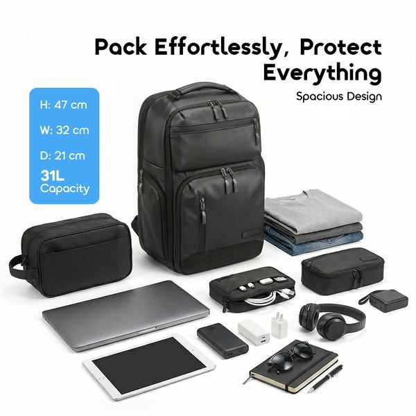 SpaceFolw Spacious Waterproof Backpack