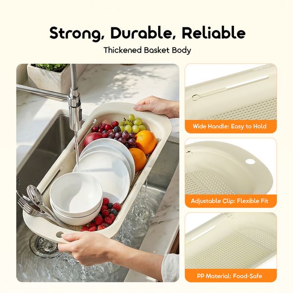 FlexDrain Adjustable Thickened  Strainer Basket