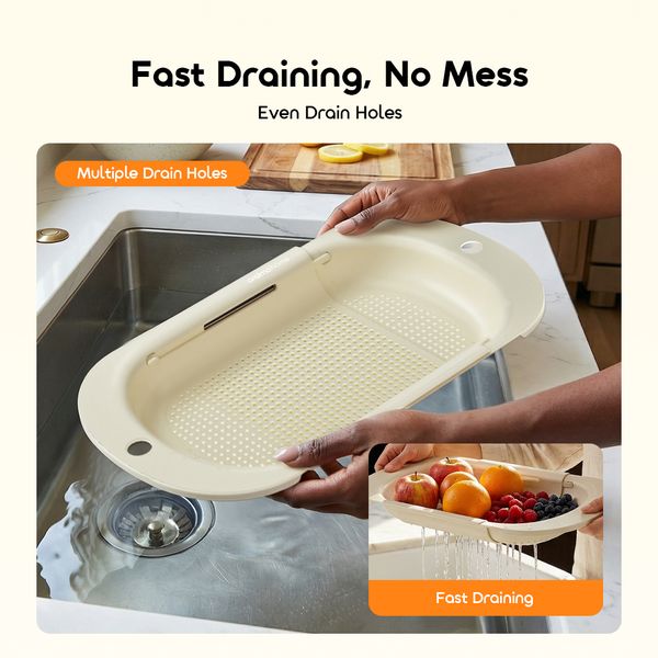 FlexDrain Adjustable Thickened  Strainer Basket