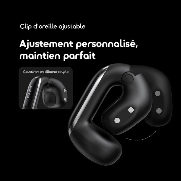 OpenSnap N2 سماعات أذن لاسلكية مفتوحة الأذن بتقنية الشحن السريع والتحكم التكيفي في مستوى الصوت