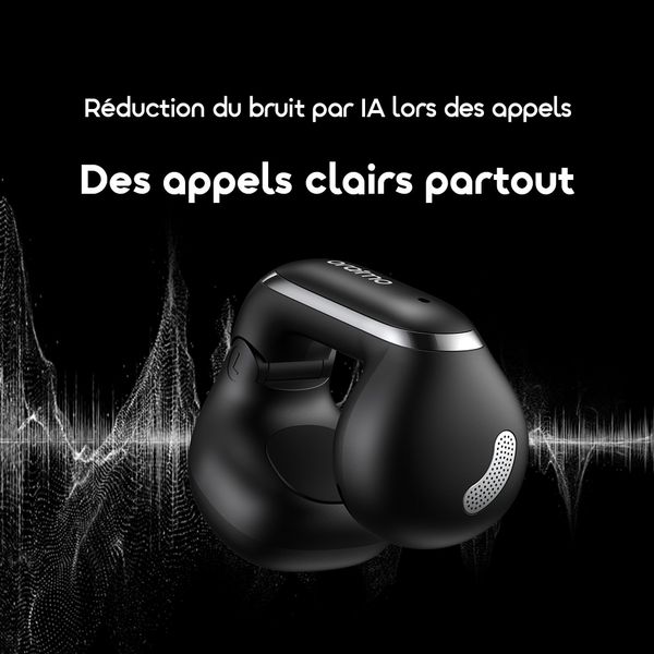 OpenSnap N2 سماعات أذن لاسلكية مفتوحة الأذن بتقنية الشحن السريع والتحكم التكيفي في مستوى الصوت