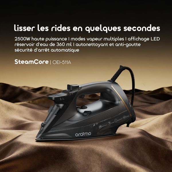 Steamcore Fer à repasser électrique haute puissance 2500W
