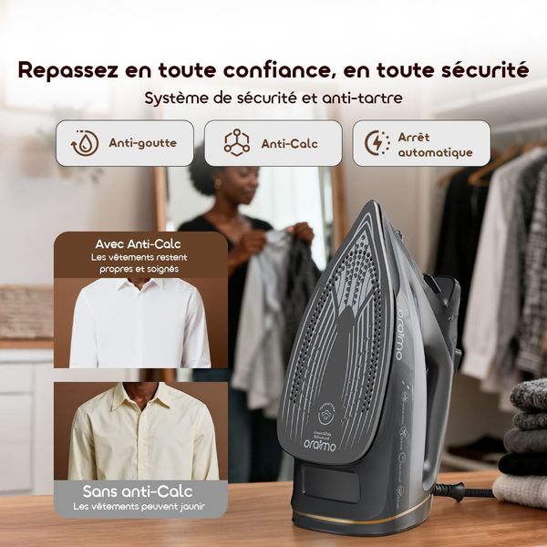 Steamcore Fer à repasser électrique haute puissance 2500W