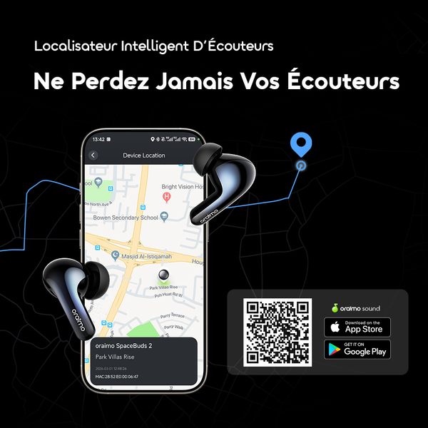 SpaceBuds 2 Écouteurs True Wireless AI Smart – Gris spatial