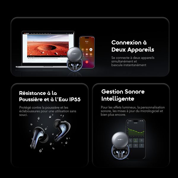 SpaceBuds 2 Écouteurs True Wireless AI Smart – Gris spatial