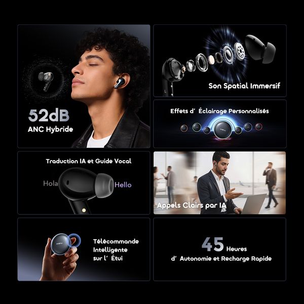 SpaceBuds 2 Écouteurs True Wireless AI Smart – Gris spatial