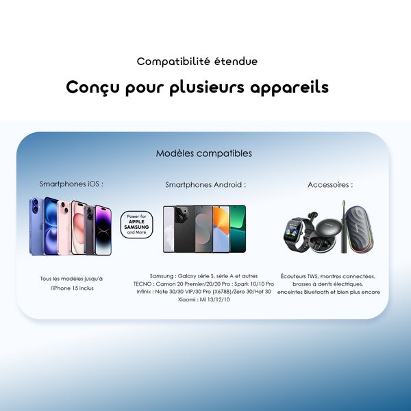 10000mAh Power Bank PowerFlow L1 efficace et fin