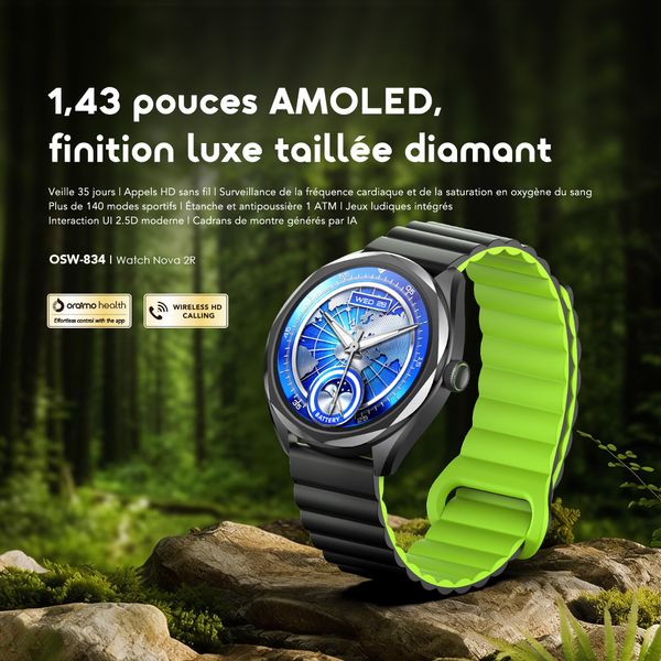 Watch Nova 2R Montre connectée axée sur la santé et riche en fonctionnalités
