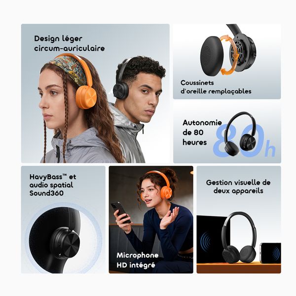 BoomPop Air Lightweight On-Ear Wireless Headphones