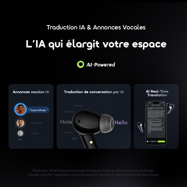 SpaceBuds 2 Écouteurs True Wireless AI Smart – Gris spatial