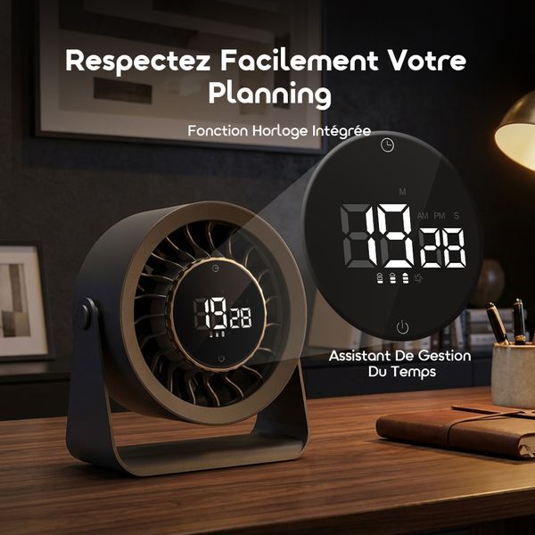 AirDock Ventilateur de bureau portable longue durée