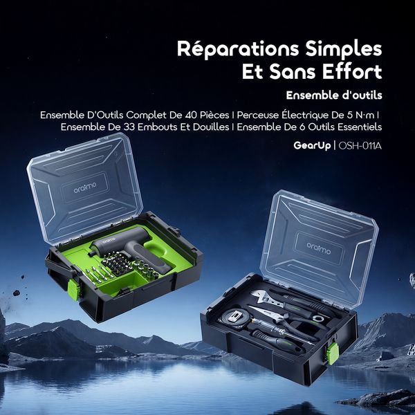 GearUp Ensemble d’outils multifonction portable de 40 pièces