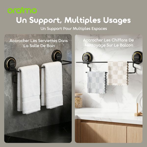 HookBar Porte-Serviettes À Ventouses Polyvalent Et Résistant