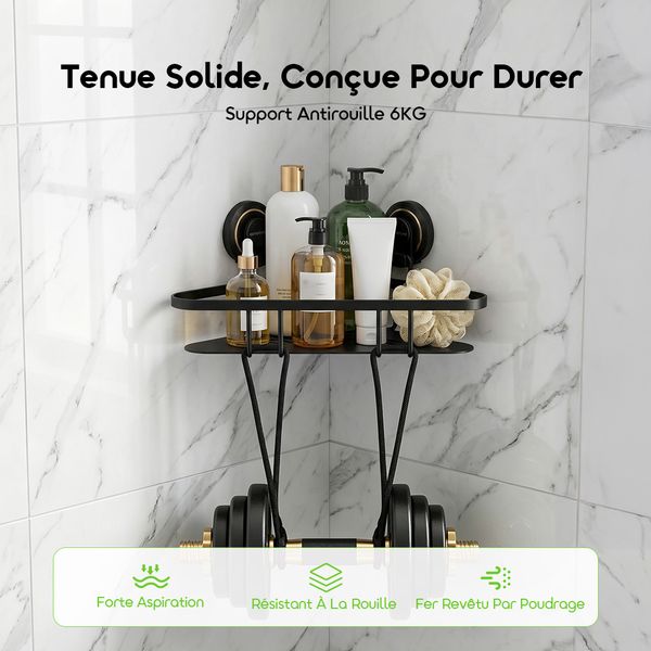 AngleFit Capacité De Charge 6kg Antirouille-Sans Outil-Étagère D’angle