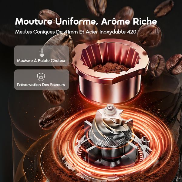 BeanGrind Pro Broyeur À Meules Coniques Avec Contrôle Intelligent Précis
