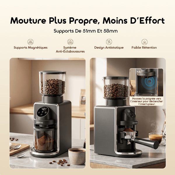 BeanGrind Pro Broyeur À Meules Coniques Avec Contrôle Intelligent Précis