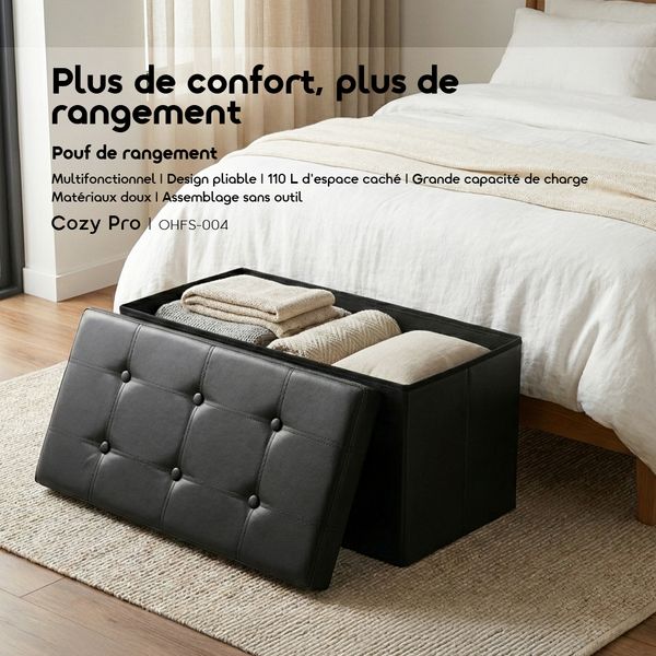 Cozy Pro Pouf De Rangement Pliable 110 L