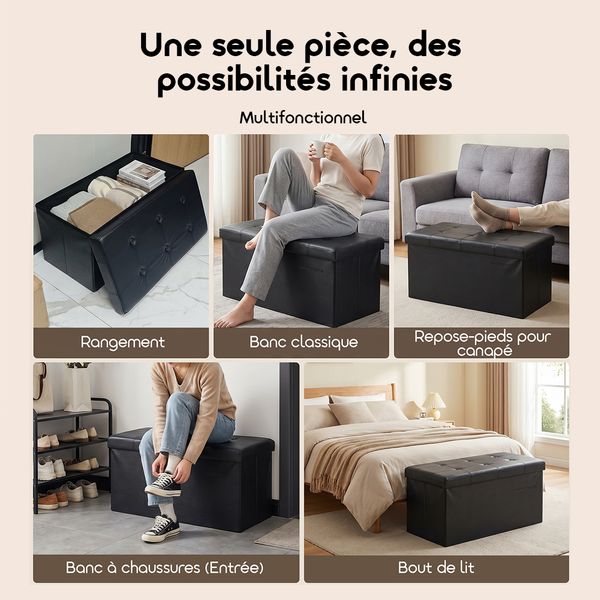 Cozy Pro Pouf De Rangement Pliable 110 L