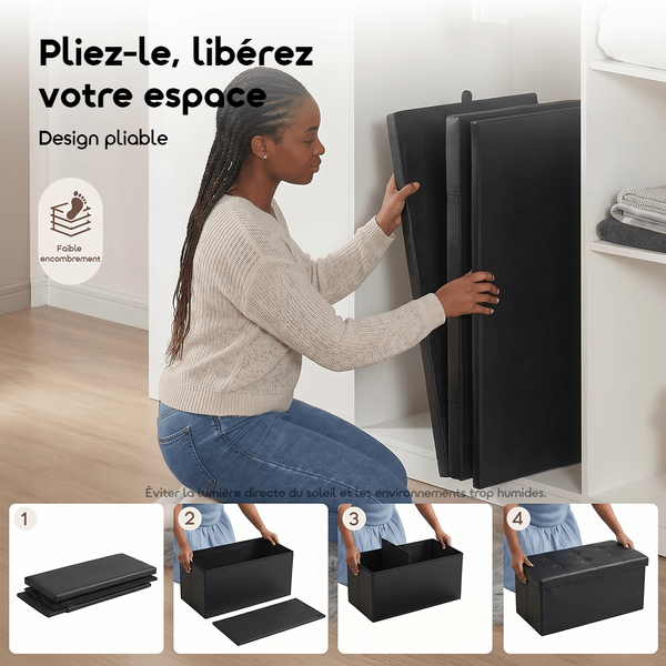 Cozy Pro Pouf De Rangement Pliable 110 L
