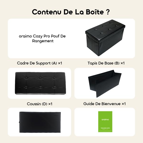 Cozy Pro Pouf De Rangement Pliable 110 L