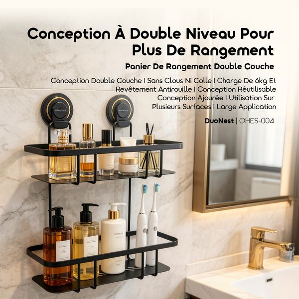 DuoNest Panier De Rangement Double Niveau Sans Clou