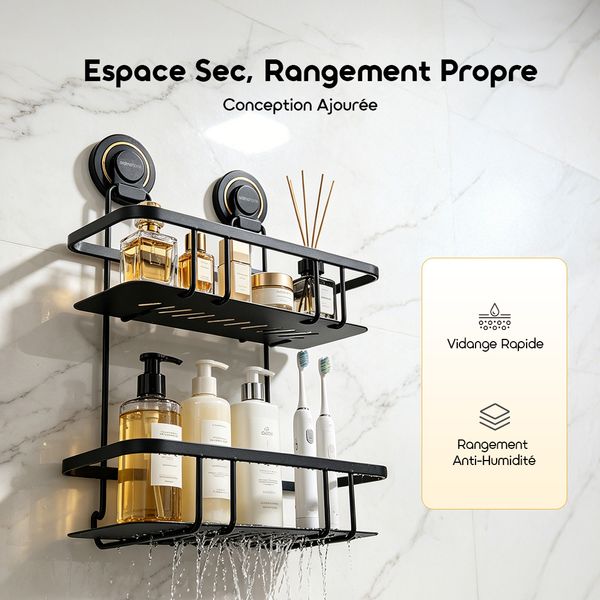 DuoNest Panier De Rangement Double Niveau Sans Clou
