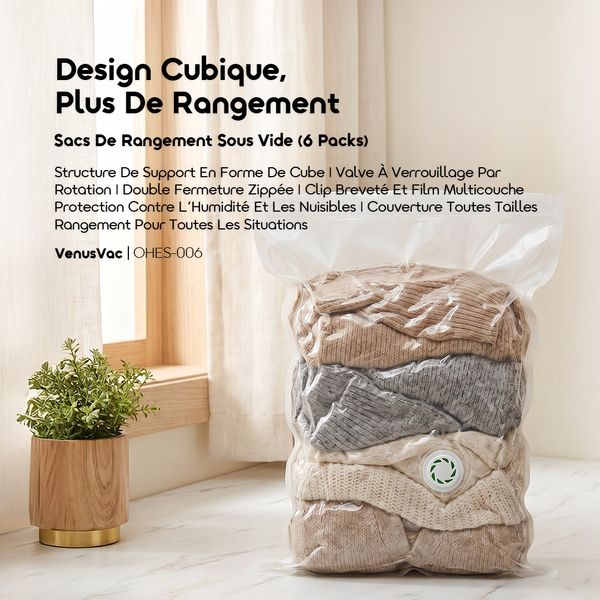 VenusVac Sacs De Rangement Sous Vide Translucides