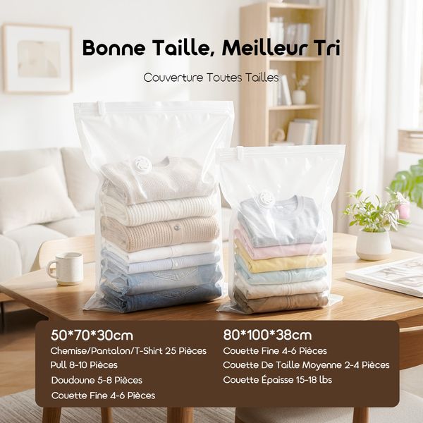 VenusVac Sacs De Rangement Sous Vide Translucides