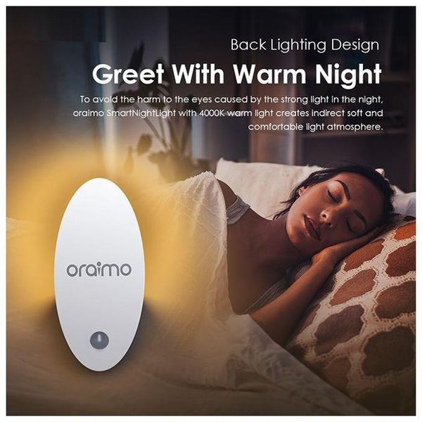 oraimo SmartNightLight Back Lighting Magnetic Installation Automatic LED  Night Light for Multiple Scenes