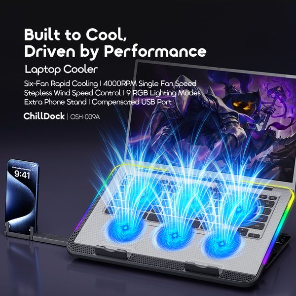 ChillDock Dual USB Ports Laptop Cooler