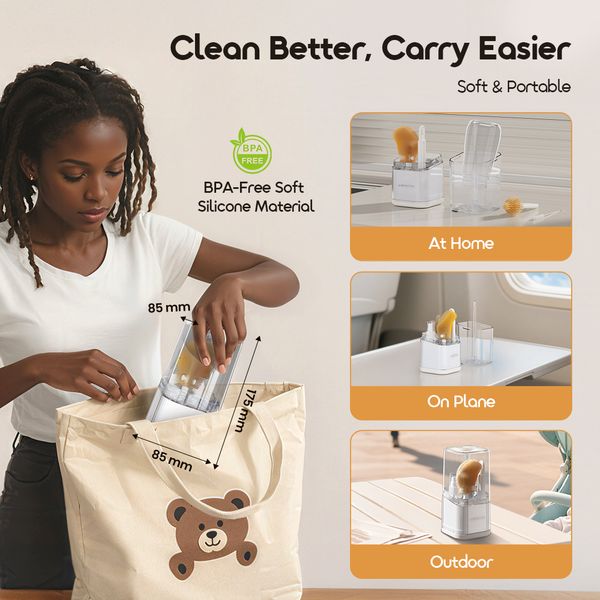 BottleClean Deep Cleaning Baby Bottle Brush Kit