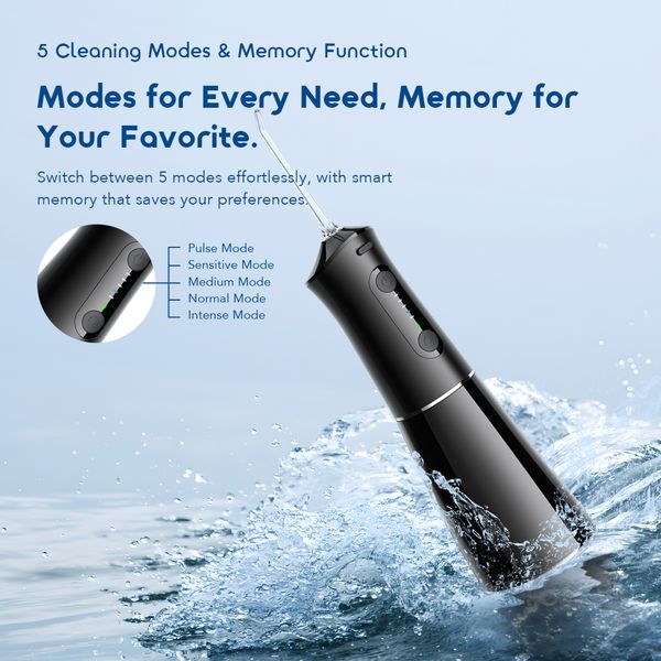 FlossJet Pro Comfortable Smart Flosser with  5 Cleaning Modes